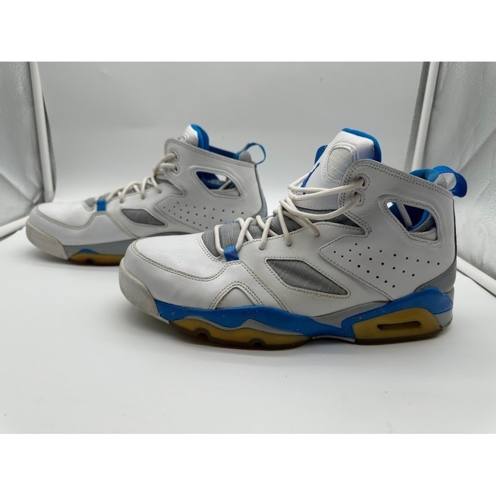 Jordan Flight Club 91 White Photo Blue Wolf Grey 555475-104 Mens 9.5